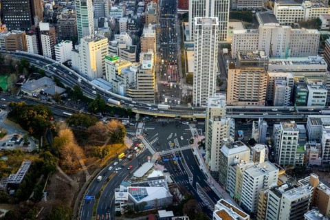 Aerial view of tokyo, japan