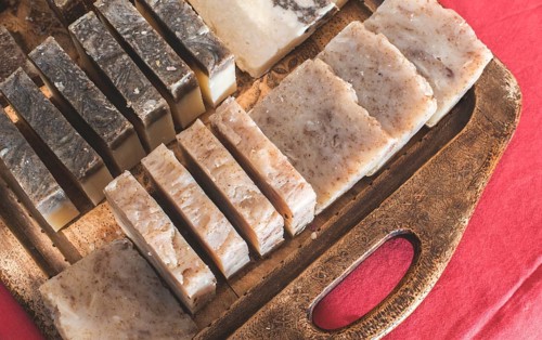 Handmade soap with herbs