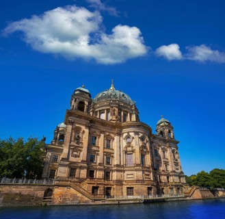 Berlin Cathedral Berliner Dom from Spree river in Germany