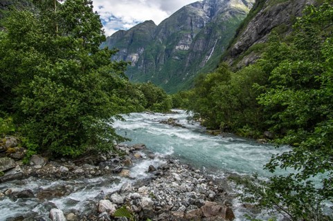 The Kjenndalsbreen is part of the Jostedalsbreen, one of the largest glaciers in Norway, and forms