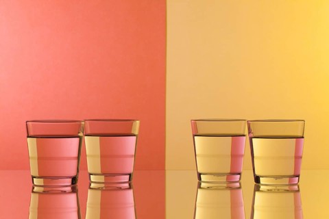 Glasses of water on the glass table