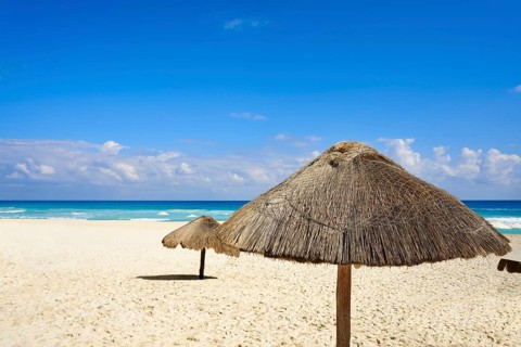 Cancun Playa Delfines beach in Riviera Maya of Mexico