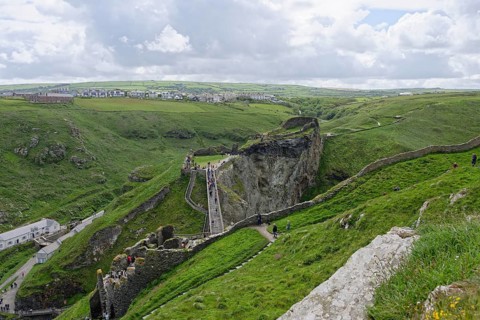 Tintagel Castle Bridge, Tintagel Castle, Tintagel, England, Great Britain