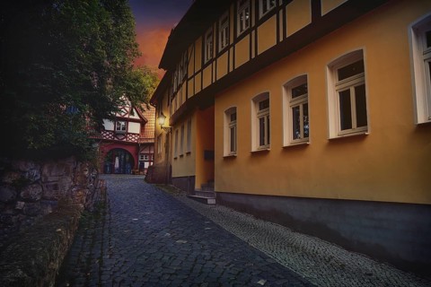 Nordhausen downtown facades in Thuringia of Germany