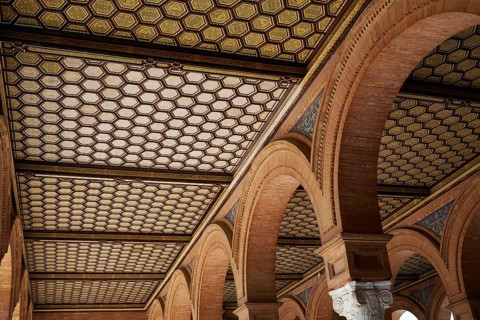 Seville Sevilla Plaza de Espana ceilings Andalusia Spain square