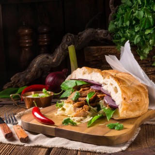Gyros pita with wild garlic