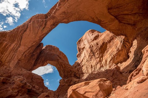 Magnificent Double Arch in Arches National Park, USA, North America