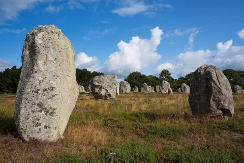 Menhirs, near Carnac, Brittany, France, Europe