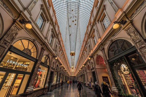 Brussels Old Town, Brussels Capital Region, Belgium, 12 06 2019 View over the Royal Galeries of