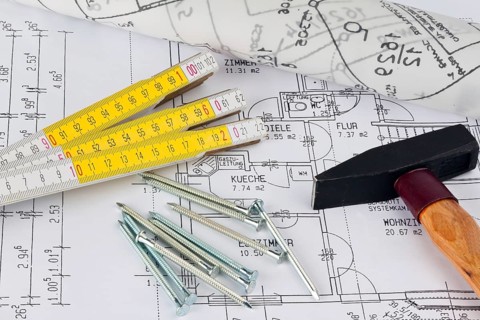 Building plan for a residential building. Drawings and plans by an architect. Austria