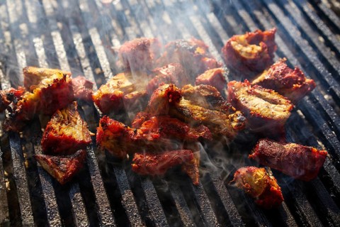Al Pastor meat barbecue in Riviera Maya of Mexico