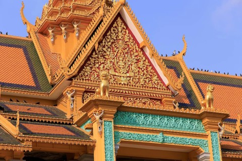 Close-up of the Royal Palace in Phnom Penh, Cambodia, Asia