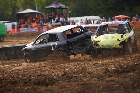 Stock car race organised by MSC Crazy Horses in Runkel, Hesse, Germany, Europe