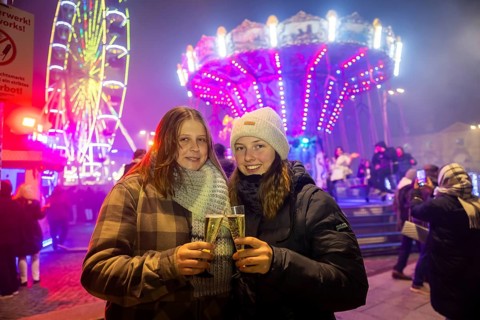 New Year's Eve at the Augustusmarkt in Dresden, on the Neustädter Markt at the Golden Horseman.