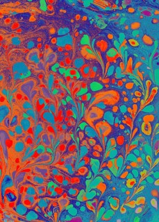 Beautiful abstract art of Ebru marbling painting techniques on water