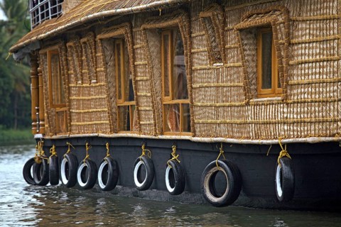 Houseboat in Punnamada Lake at Alleppey Kerala India