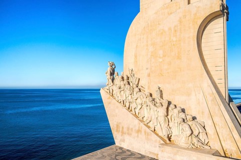 Monument to Discoveries or Padrao dos Descobrimentos to Age of Exploration shaped as ship with