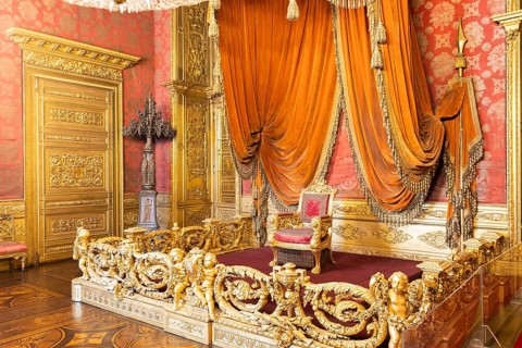 Turin, Italy, April, 2023: Royal Palace Throne Room. Luxury elegant ancient interior, circa 1860,