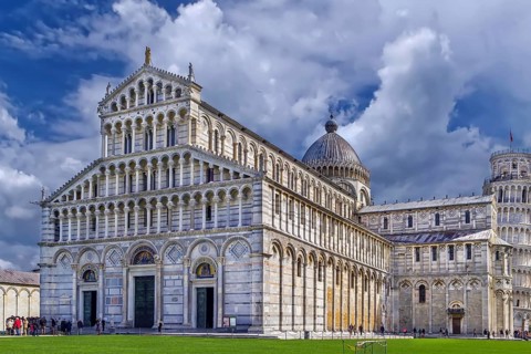 Medieval cathedral of the Archdiocese of Pisa, entitled to Santa Maria Assunta, Italy, Europe