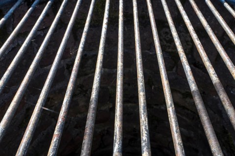 Old rusty metal grid, metal structure