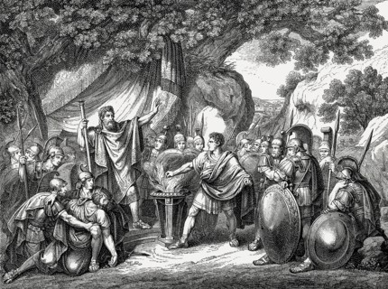 Gaius Mucius Scaevola before Etruscan, King Lars Porsenna