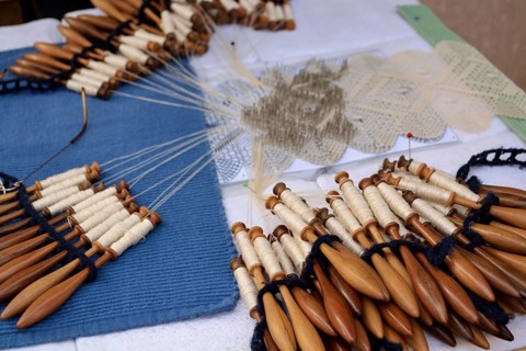 Bobbins and handmade lace