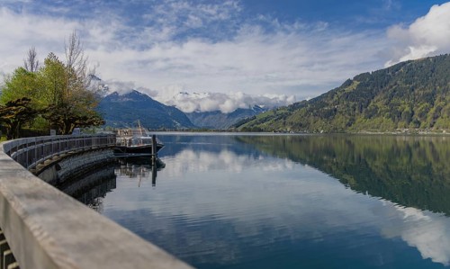 Landscape panorama, Zell am See, Pinzgau, lake, boat, boat trip, idyll