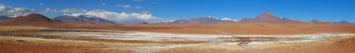 Mountain panorama in the Atacama Desert in Chile near San Pedro de Atacama