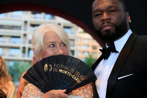 Dame Helen Mirren and 50 Cent Curtis Jackson, Nymphes d'Or Award Ceremony, 57th Festival de