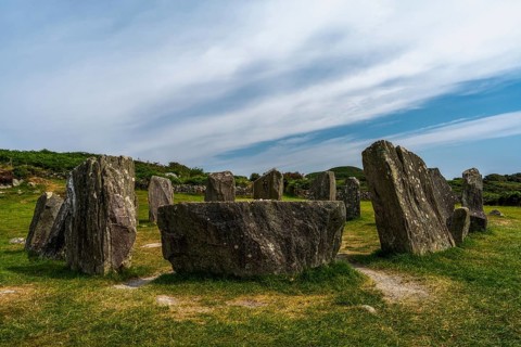 A view of the Drombeg Stone Circle in County Cork of Ireland