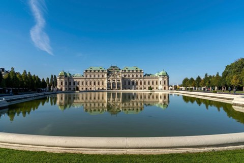 Vienna, Austria, 22 September, 2022: view of the Upper Belvedere Palace in downtown Vienna with