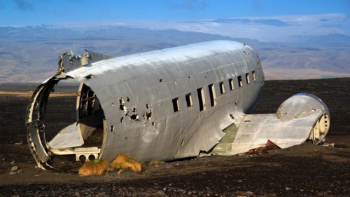 Europe, Scandinavia, Iceland, Aircraft wreck at Cape Dyrholaey, Europe