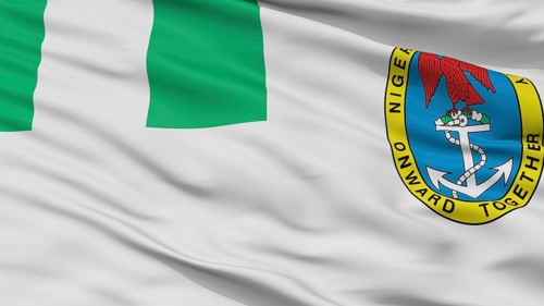 Naval Ensign Of Nigeria Flag, Closeup View