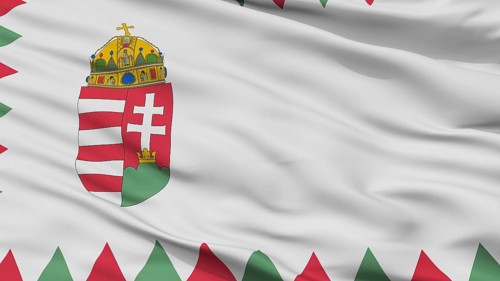 Naval Ensign Of Hungary Flag, Closeup View
