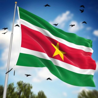 Flag of Suriname, This is a computer generated and 3d rendered image