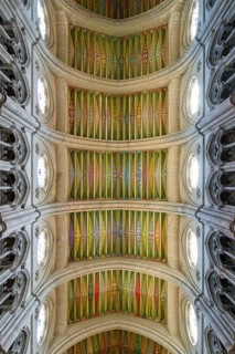 Ceiling of Almudena Cathedral in Madrid, Spain, Europe