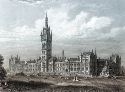 The new buildings of the University of Glasgow at Gilmorehill, 19th century, Glasgow, Scotland,