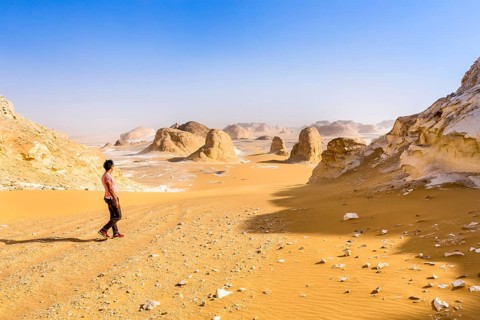 White Desert at Farafra in the Sahara of Egypt. Africa