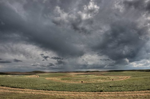 Prairie Road Storm Clouds Saskatchewan Canada field