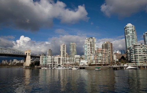 Vancouver Skyline Canada dwntown west end Granville Island