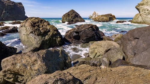 Rocky Beach Landscape, Color Image, Pacific Northwest