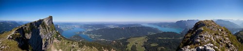 At the summit of the Alps View from Schafberg, Austria, Europe