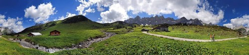 360° Panorama at the Ladizalm in the Karwendel, Tyrol, Austria 360 ° Panoramic view at the Ladizalm