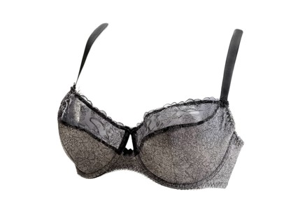Grey bra in volume. Isolate on white