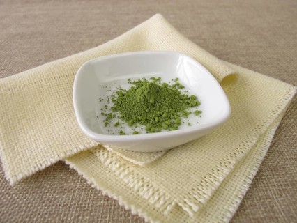 Ground matcha tea powder