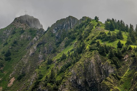 View of the Branderschrofen from the Tegelberg near Füssen in the Allgäu