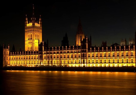 The terrace of Parliament in its' floodlit glory