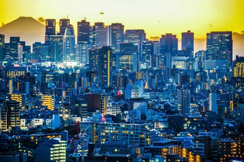 Sunset from the Bunkyo Civic Center (Shinjuku). Shooting Location: Tokyo metropolitan area