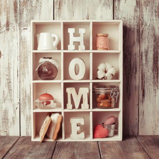 Shadow box with wooden letters home and cozy things