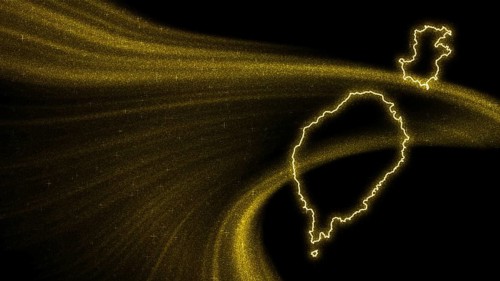 Map of Sao Tome and Principe, Gold glitter map on dark background